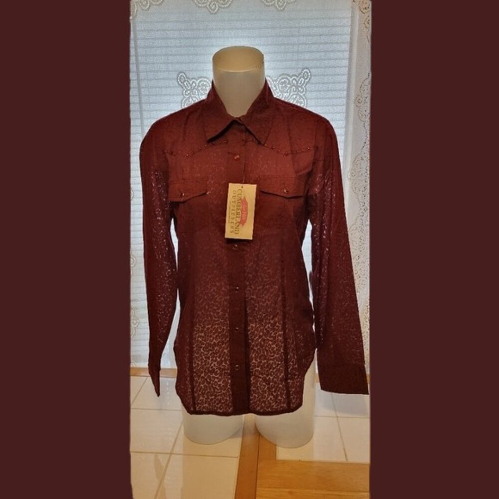 New Cumberland outfitters western snap button rhinestone shirt